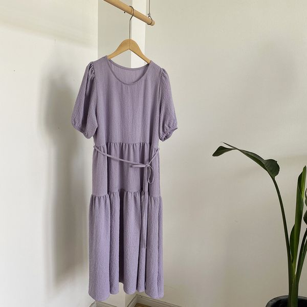

2021 new o-neck short sleeve summer belt design boho long elegant loose style women maxi vestidos m709, Black;gray