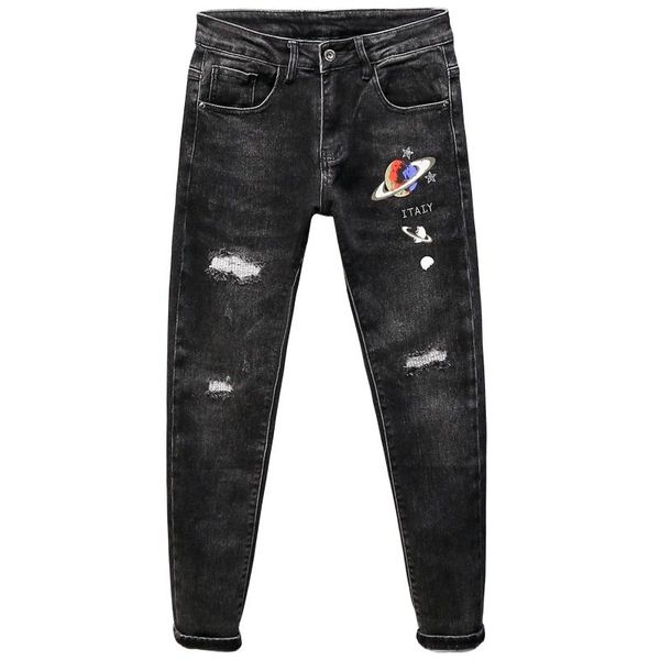 

men's jeans k10299 fashion 2021 runway european design party style clothing, Blue