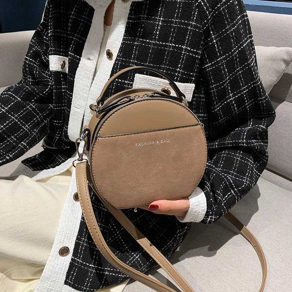 

scrub leather mini crossbody bags for women 2020 circular shape shoulder messenger bag vintage style lady handbags and purses