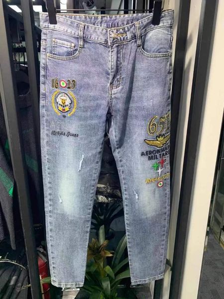 

k01391 fashion men's jeans 2021 runway european design party style men's clothing, Blue