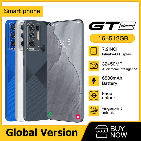 

gt cellphone 16+512gb andriod 11.0 phone mtk6889 10 core 6800mah big battery 32+64mp smartphones 4g 5g lte unlocked