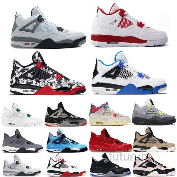 

2021 men women 4s basketballs shoes fire red 4 black cat pure money guava ice metallic purple mens trainers sneakers size 5.5-13 rx-4