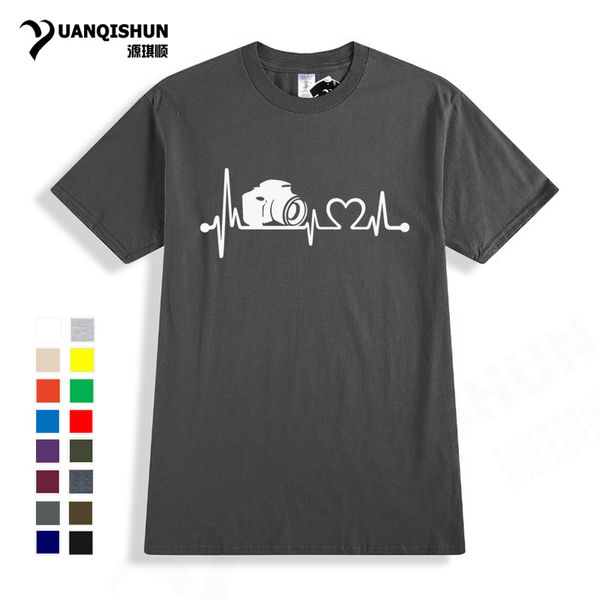 

new camera heartbeat lifeline funny print summer 16 colors casual short sleeve tees harajuku sport hooded sweatshirt hoodie men t shirt
