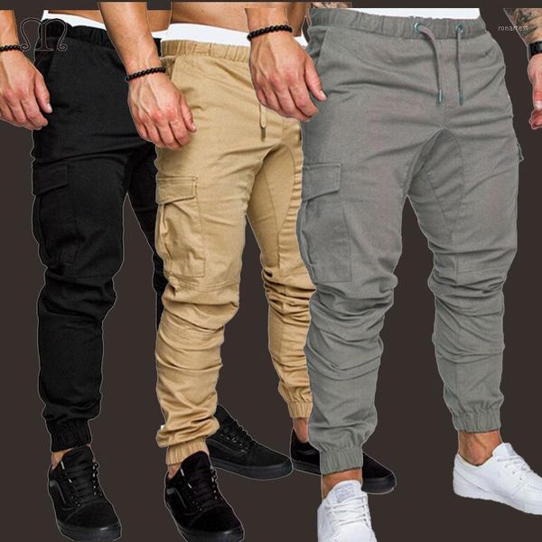 

2019 casual mens pants fitness fashion breathable slim fit sweatpants bottom male bodybuilding joggers cargo pants men1, Black