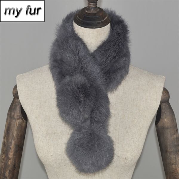 

women winter real rabbit fur scarf lady warm rabbit fur scarves knitted 100% natural real rabbit fur ring casual muffle y201007, Blue;gray