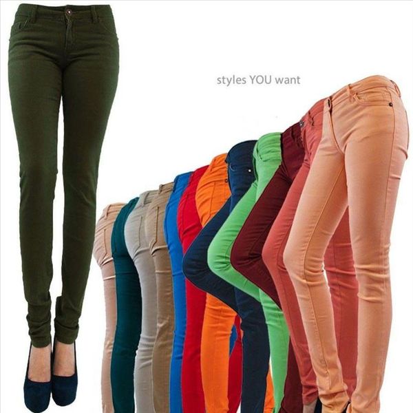 

новые популярные базовые хлопчатобумажные тонкие брюки красочные джинсовые джинсы карандашные брюки скинни бесплатная доставка падение, Black;white