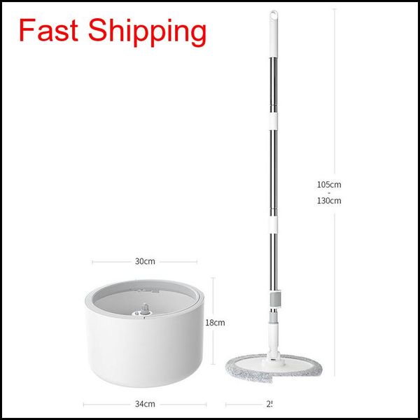 

magic microfiber mop with round bucket adjustable handle household sweeper tile cleaner carton flow syst qyljua tore2010