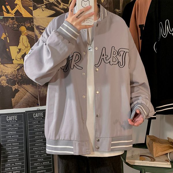 

2021 new privathinker letter oversized jackets streetwear men casual baseball cloth autumn men's hip hop mans clothing oimx, Black;brown