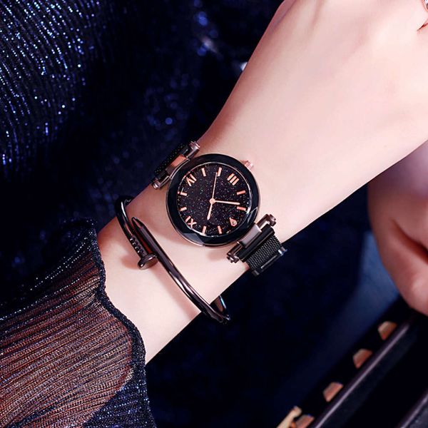 

net fashion lady red quartz bizarno waterproof star tiktok watch, Slivery;brown