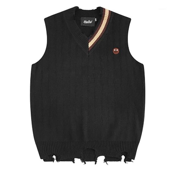 

oversize korean sweater vest men hip hop corean knitwear mens designer cashmere winter casual jumper ropa clothes men 50my0471, Black;white