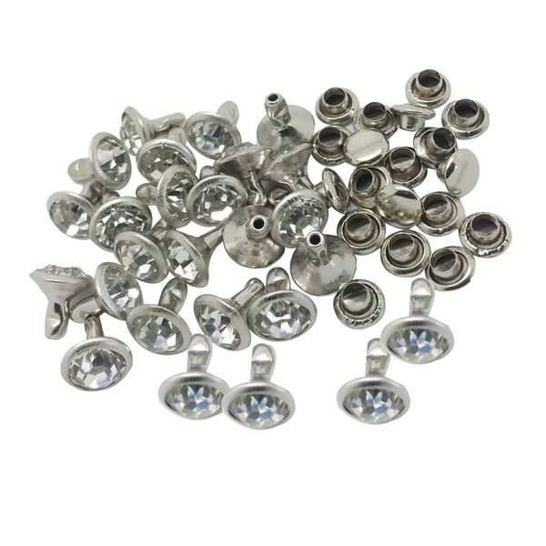 

20 sets rhinestone round rivets studs 8mm