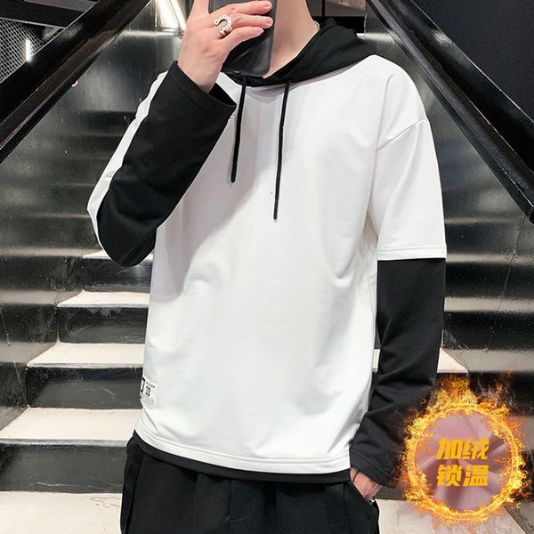

2021 new new winter hoodies more to velvet style around the neck fashion thick white hip man sweatpants abqk, Black