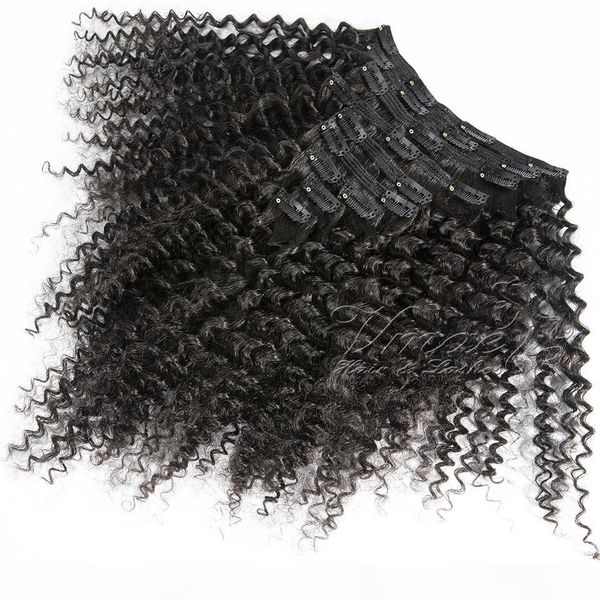 

vmae peruvian 3b 3c 4a 4b 4c 120g natural color afro kinky curly natural color virgin remy human hair clip in, Black