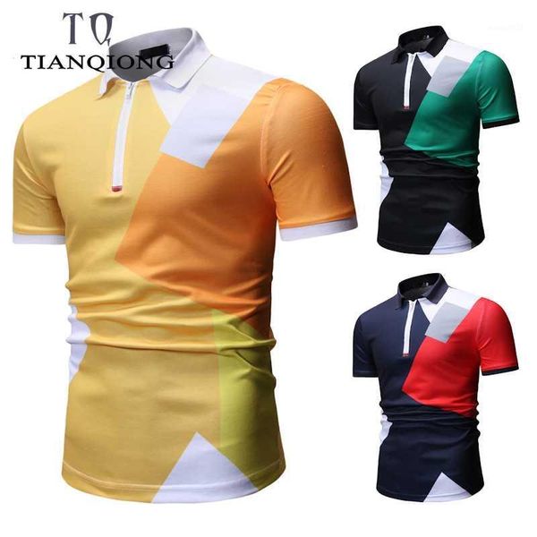

men's polos 2021 fashion brands shirt men mandarin collar summer short sleeve streetwear slim fit clothes1, White;black