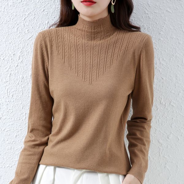 

2021 new women turtleneck sweater autumn winter long sleeve woman pullover sweaters chic female jumper knitted pull femme wltk, White;black