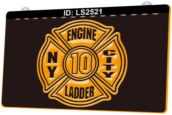 LS2521 Двигатель Ladder York City 3D Гравировка Светодиодный Светодиодный знак Оптовая продажа