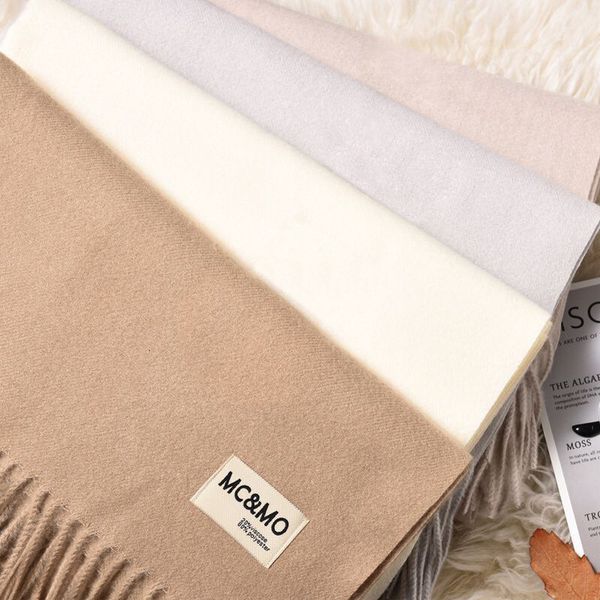 

2019 new pure cashmere like scarf for women in autumn and winter, Blue;gray