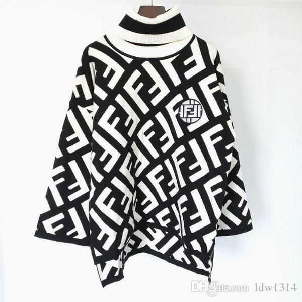 

2020 autumn and winter new ladies sweater fashion designer sweater knit pullover casual and comfortable f letter sweater ladies pullover, Black