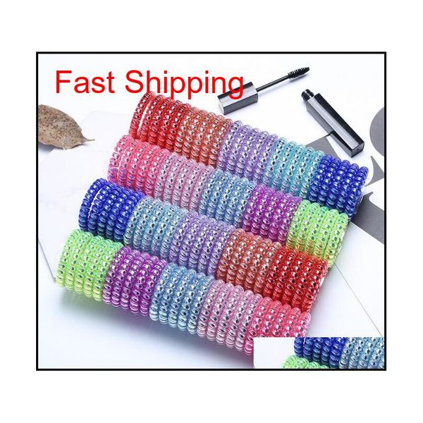 

metal color 25 colors telephone wire cord headbands for women elastic hair bands rubber ropes hair ring gir qylxoc mj_fashion, Silver
