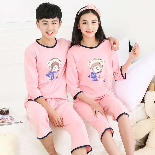

and comfortable children's soft air-conditioning cartoon clothing pure cotton pajamas suit for children, Blue;red