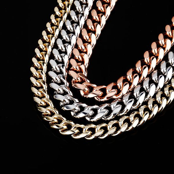 

hip hop claw set cz stone bling iced out round cuban miami link chain necklaces for men rapper jewelry, Silver
