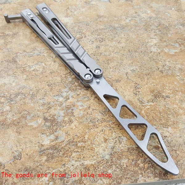 

alpha titanium colors 3 brs sandwich ab beast handle d2 blade butterfly trainer knife bushing system swinging pocket knife h7sg+ qynf