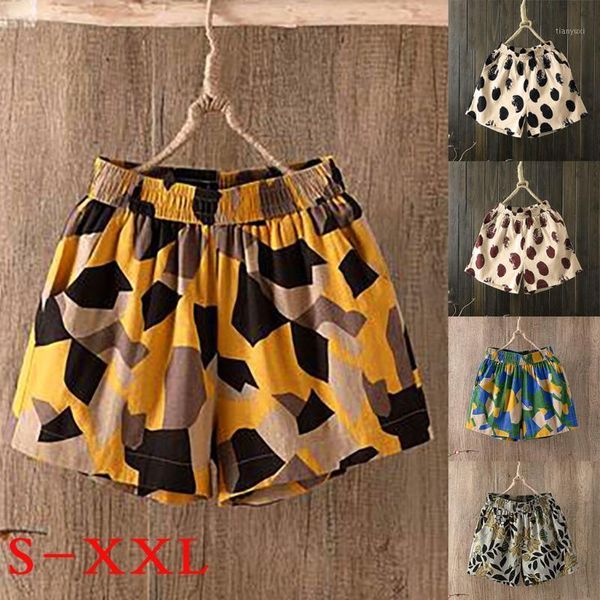 

shorts women casual plus size print high waist pleated stretch wide leg shorts spodenki pantalones cortos short feminino 6.111, White;black