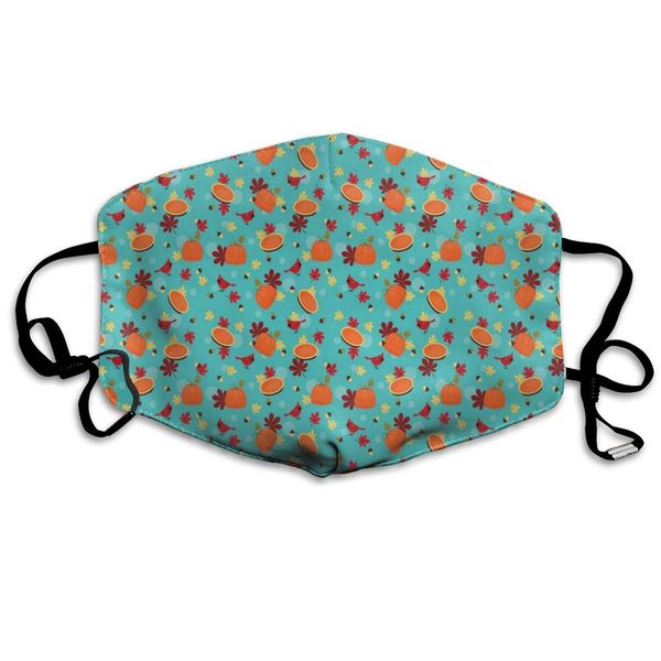 

fashion windproof mask facial decorations unisex,traditional botany art of thanksgiving fruit pie leaves and birds print