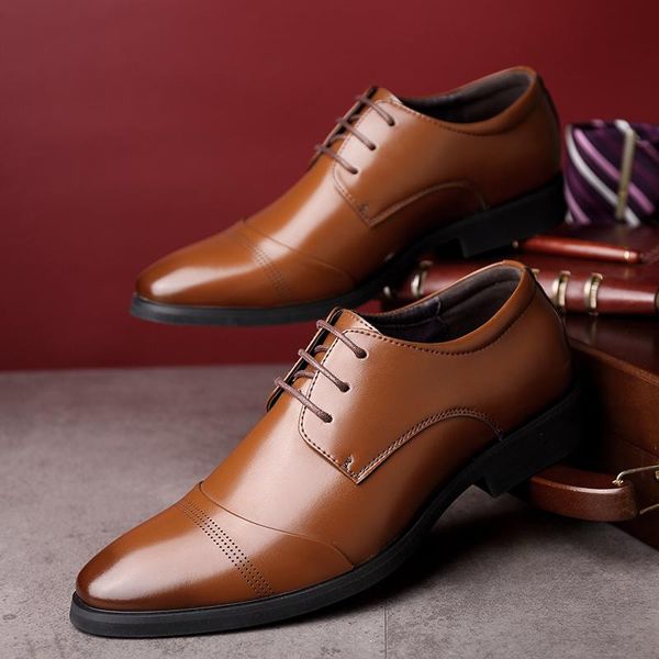 

fxxg autumn new men's business dress shoes british fashion business casual shoes men formal wedding eu size 38-44, Black