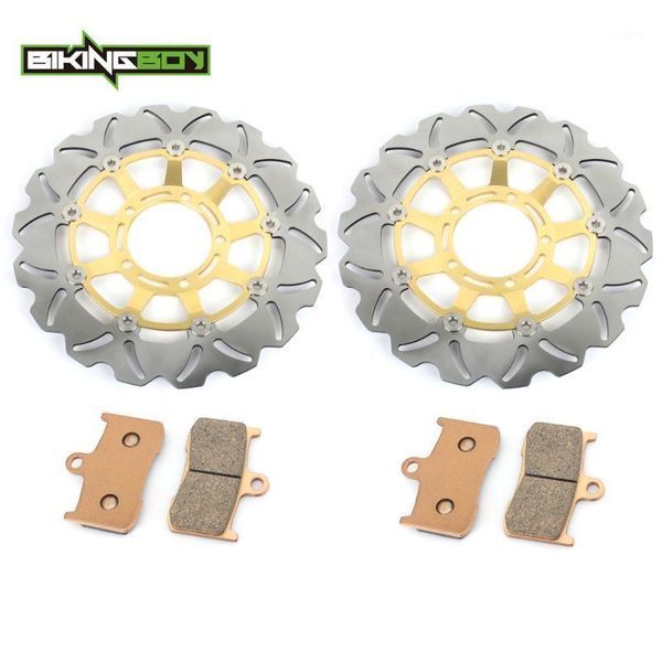 

motorcycle brakes bikingboy front brake discs disks rotors pads fot daytona 675 2006 2007 2008 street triple r 2009 2010 2011 20121