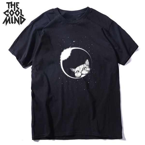 

moon cat print men t shirt casual short sleeve cool cat men tshirt o-neck t-shirt men tee shirts sport hooded sweatshirt hoodie