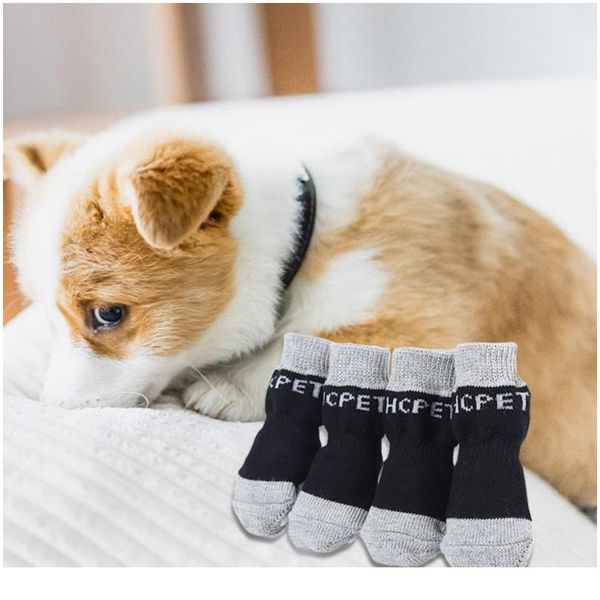 

4pcs antiskid puppy shoes soft knit pet dog shoes small dog prewalkers soft pet products supplies pet sqcyoe