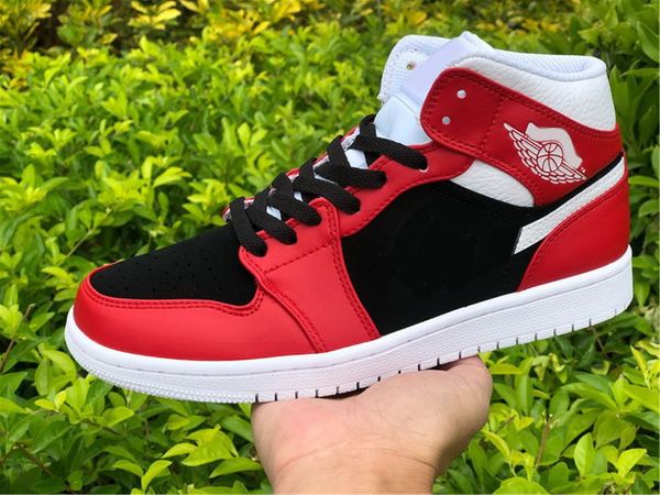 

women men designer basketball shoes 1 mid gym red white 1s black i fashion sport sneakers with box