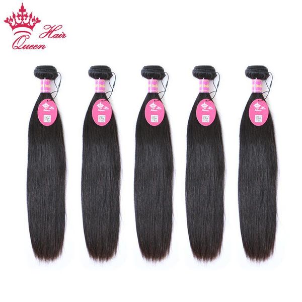 

queen hair products brazilian straight 5 pcs lot dhl brazilian weave bundles human hair weave straight, Black