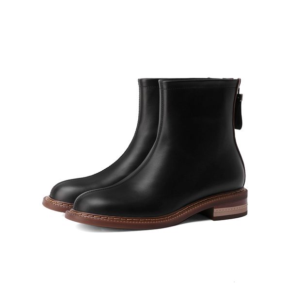 

women's bigger 2021 autumn and winter shoes back short all-match boots aqis, Black