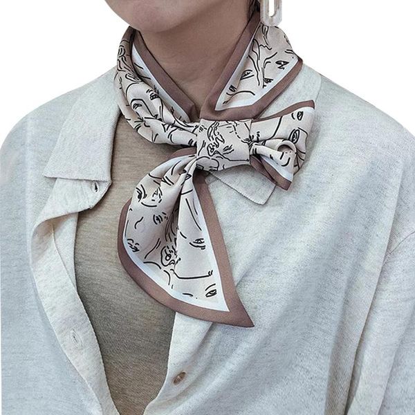 

scarves spring sweet women scarf female fashion love ribbon tied bag decoration ribbons hair band bufanda mujer silk scarve beige, Blue;gray