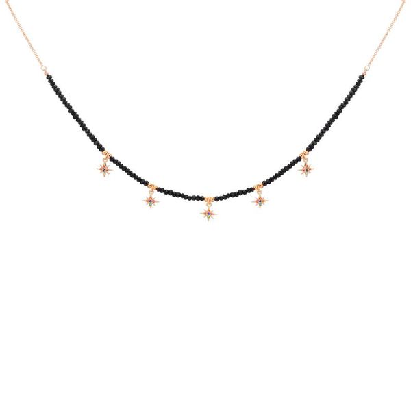 

красочный cz циркон star анис чокеры ожерелье для женщин черных бус цепи boho ожерелья ювелирных изделий подарка best friend 2020 нового, Golden;silver