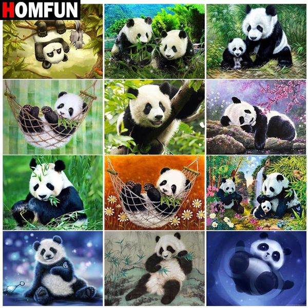 

homfun алмазной картины full square / круглый дрель 5d diy «животные панда пейзаж» даймонд вышивка rhinestone вышивки крест decor