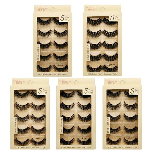 

shidishangpin 5pairs false eyelashes mink eyelashes natural long lashes hand made dramatic eye lashes for makeup cilio maquiagem qylyfl