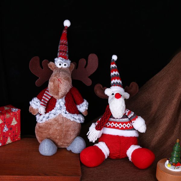 

old doll scene man elk decorate snowman gift window display christmas decorations