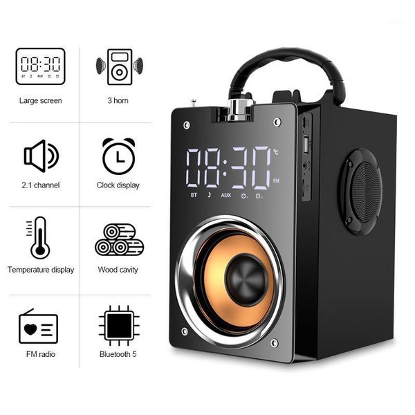 

powerful bass bluetooth speakers high power 3d stereo portable column subwoofer music center hifi boombox led display aux tf fm1