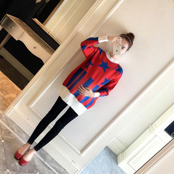 

pregnant women's autumn new korean sweater medium and long bottomed knitwear coat loose autumn and winter, White;black