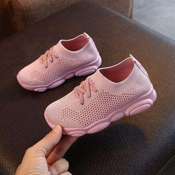 

kids sneakers running children shoes boys sport shoes girls breathable knit socks sneakers outdoors soft casual shoes, Black