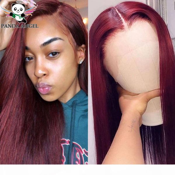 

99j burgundy lace front wig red wig brazilian straight lace front human hair wigs pre plucked remy transparent lace colored wigs, Black