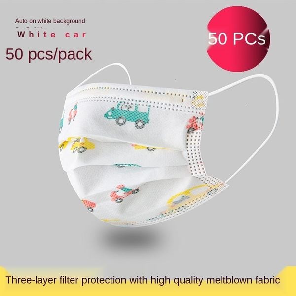 

student disposable children's 50 masks, 3rlv cartoon printed filtration, three-layer flat pieces ltwfo 6 iytw9