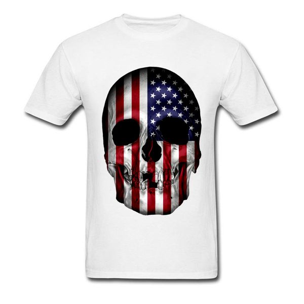 

sport brand new male tshirts round neck cotton fabric clothing shirt usa flag skull motive tees 2018 simple style t-shirts