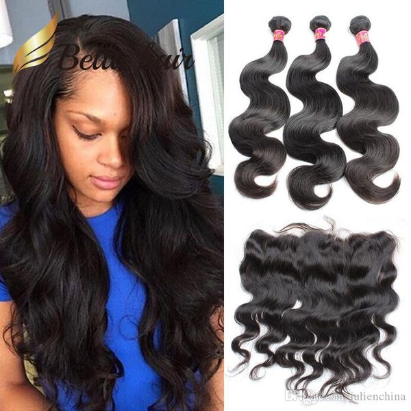 

body wave 3 bundles with 13*4 frontal malaysian peruvian brazilian virgin human hair extensions ear to ear lace frontal closure and weaves, Black;brown