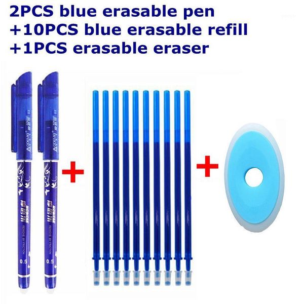 

gel pens 13pcs erasable pen set washable handle refill 0.5mm blue ink magic for school supply stationery1