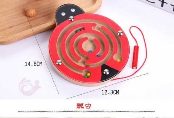 

children wooden animal track beads magnetic pens moving maze toy kids intelligence puzzle game baby early educational toy yjn sqciuy