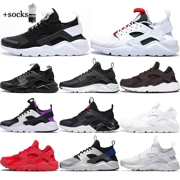 

2021 huaraches 4.0 1.0 fashion men women running shoes black purple white green red sports sneakers mens trainers